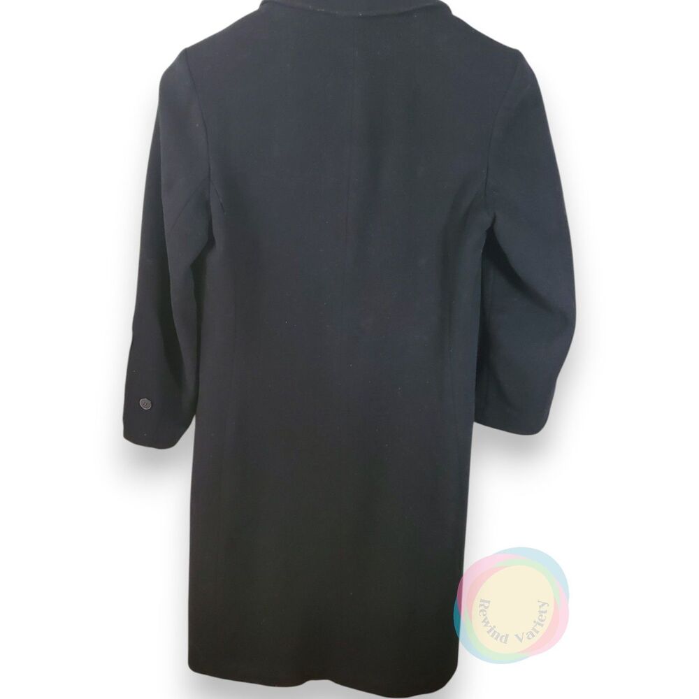Vintage Ashley Scott Black Wool Maxi Coat Small Made in USA - Picture 2 of 15